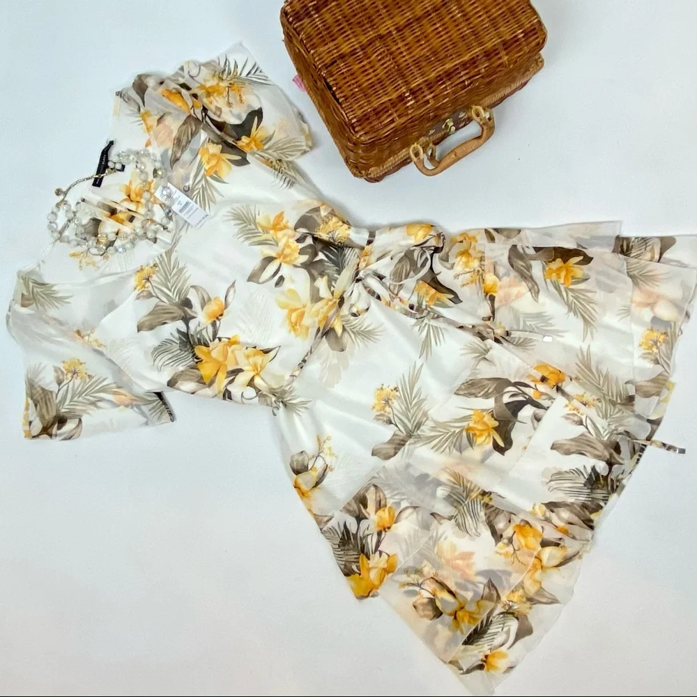 White House Black Market floral MIDI Dress size 8